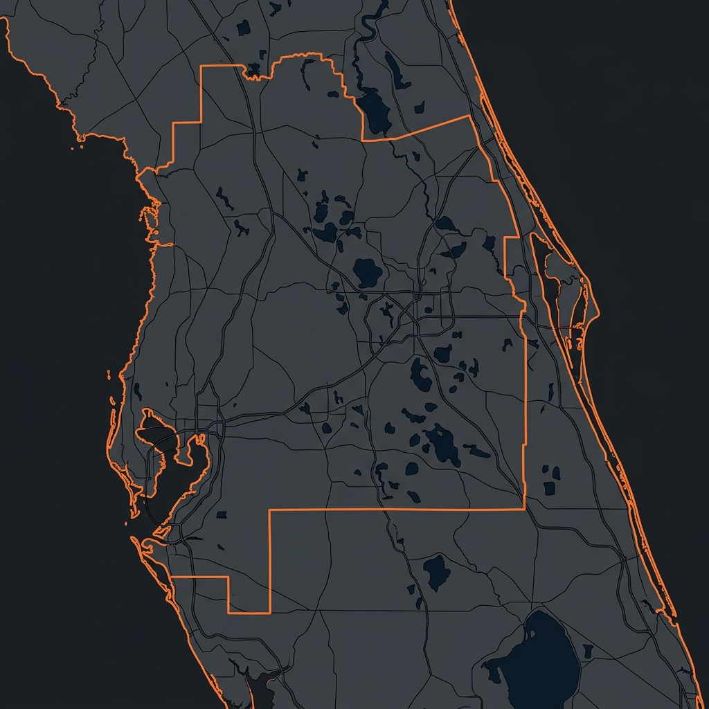 Service Area Map - Dark